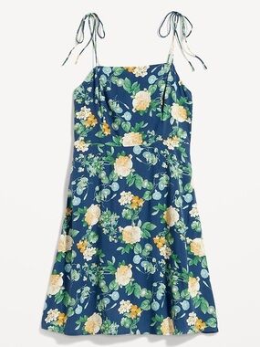 Old Navy ~ Mini Sundress ~ Blue & Yellow Floral ~ Pockets ~ Smocked Back